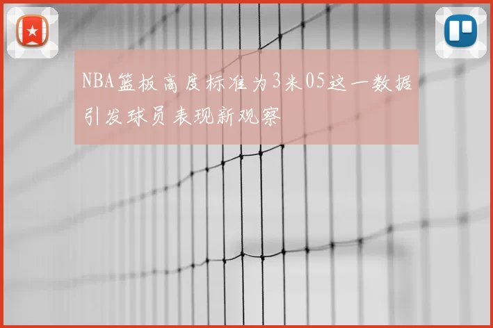 NBA篮板高度标准为3米05这一数据引发球员表现新观察