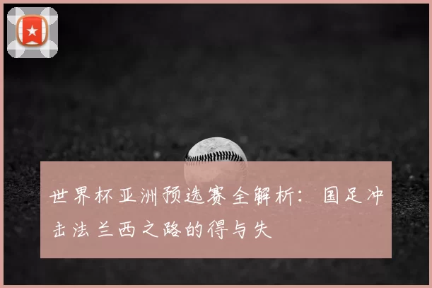 世界杯亚洲预选赛全解析:国足冲击法兰西之路的得与失